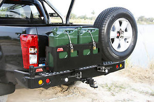 REAR BAR - ISUZU DMAX 2012-19 WITH SINGLE WHEEL CARRIER & DUAL JERRY CAN HOLDER (BW80-4139)