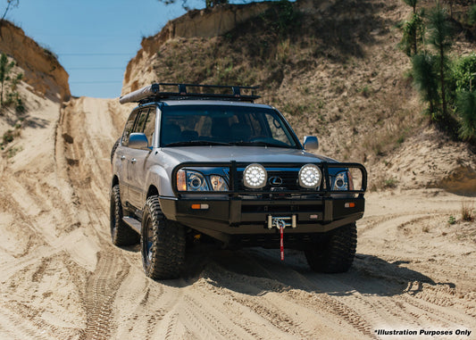 Dobinsons 4x4 Classic Black Bullbar for Toyota Land Cruiser 100 Series & Lexus LX470 IFS 1998 to 2007 (BU59-3508) - BU59-3508