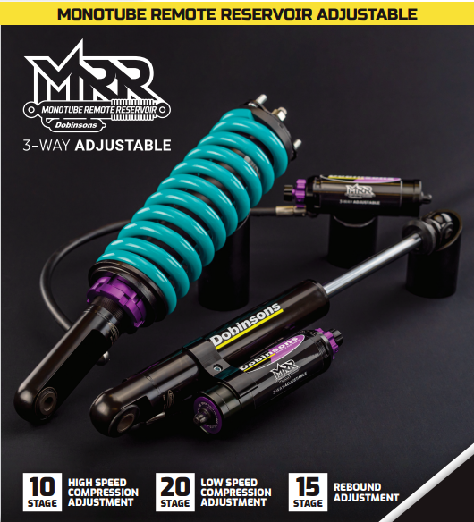 Rear MRR 3-way Adjustable Long Travel Shocks for Toyota Tacoma 4x4 2005-2018 and more