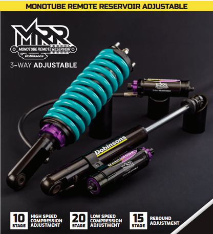 MRR 3-way Adjustable Rear Long Travel Shocks for Toyota FJ Cruiser and 4Runner 2003-2021, Lexus GX470 2.5-3.5" Lift