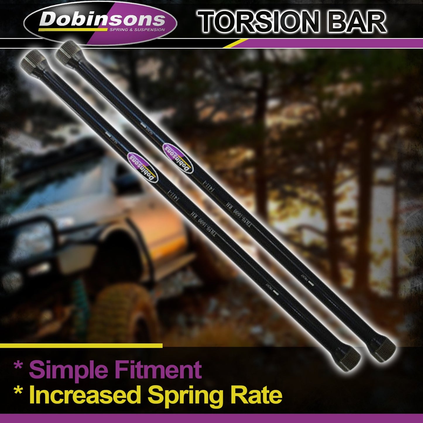 Dobinsons Heavy Duty Torsion Bar set Length 1000mm(TB21-1547) - TB21-1547