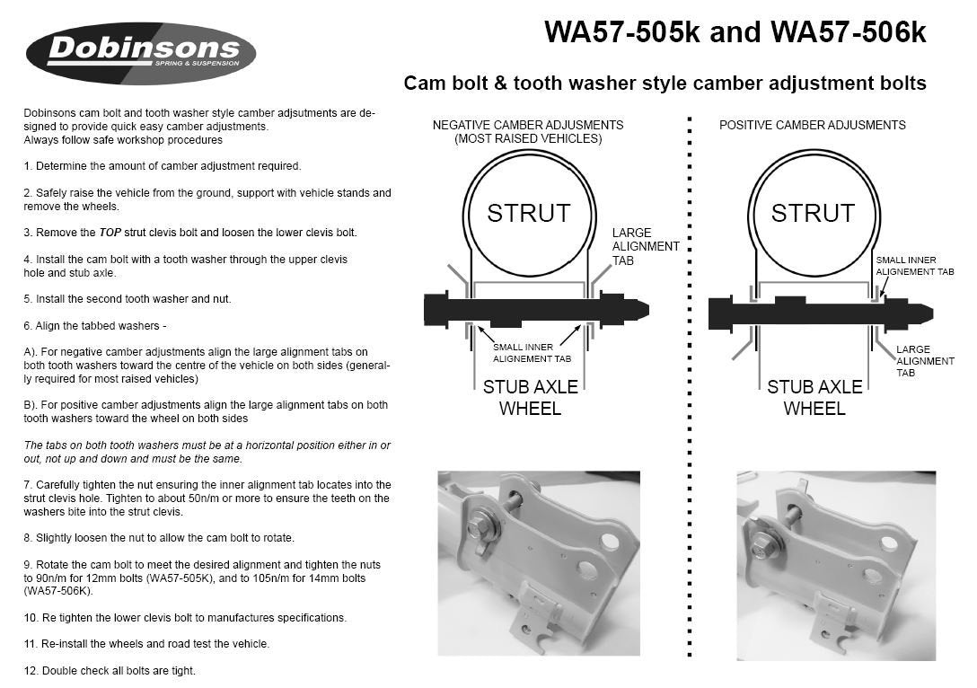 Dobinsons Camber Adjustment Kit (WA57-505K) - WA57-505K